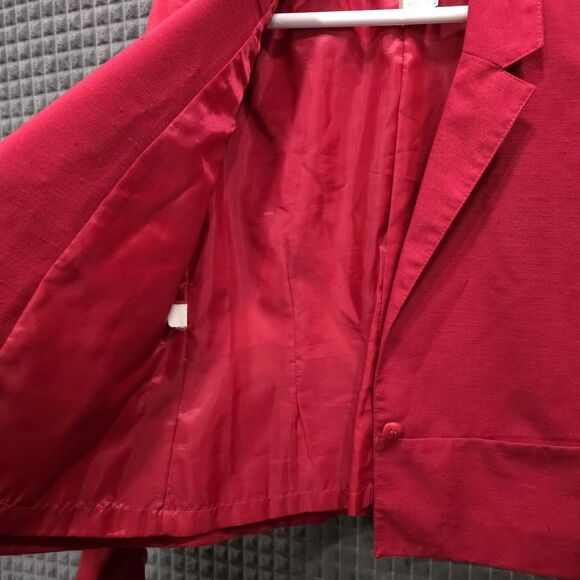 VTG Red Blazer Jacket SzSm Union Made USA Shoulder Pads Academic Office Career - Picture 7 of 14